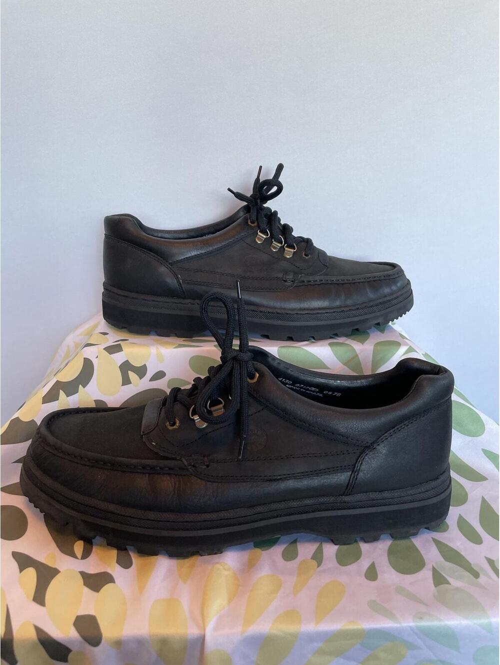 LandRover Black Leather Oxford Shoes Black Lug Sole US ~11.5